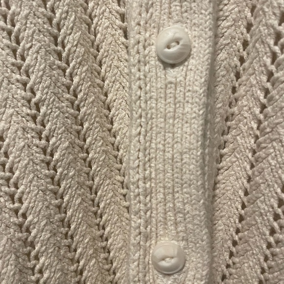 Rag & Bone Adrienne Pointelle Knit Cardigan Cream Women’s - Picture 2 of 10